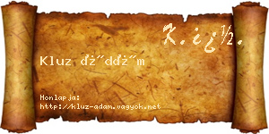 Kluz Ádám névjegykártya